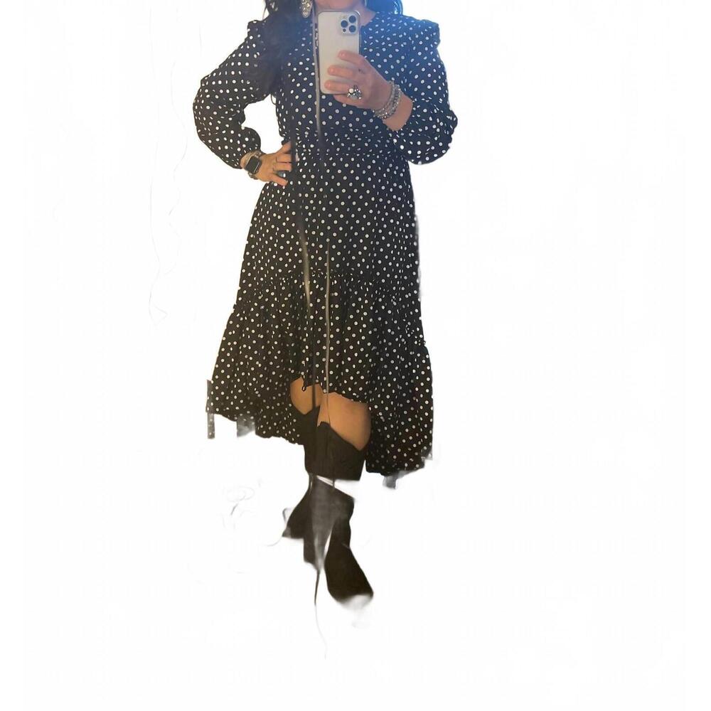 NEW HAYDEN LA becky polka dot dress in black - Picture 3 of 5